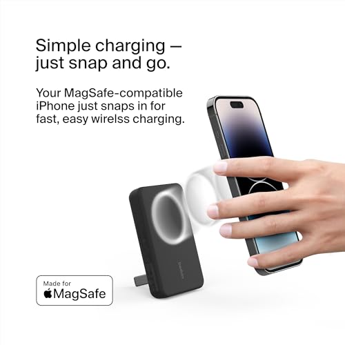 Belkin 5000mAh 7.5W MagSafe Power Bank with Kickstand - color: Black