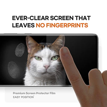 Screen Protector Film (3-Pack) for Galaxy S22 Ultra, [Matte] Anti Glare, Fingerprint Compatible Perfect Touch, Easy Installation with Guide tool