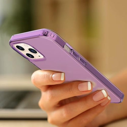 Phone Case for iPhone 12 Pro Clear, [Crystal Clear][Non-Yellowing] Slim Shockproof Reinforced Drop Protective Flexible TPU Back Cover Phone Case for iPhone 12 Pro Protective Case(Purple) - color: Purple
