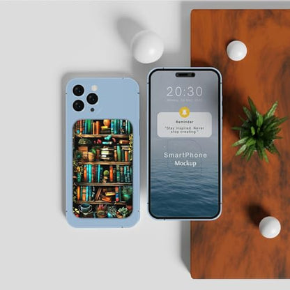 Phone Credit Card Holder Stick on, Phone Case Wallet, Cell Phone Pocket Self Adhesive Stretchy Lycra Stick on Wallet ID Credit Card Case Pouch Sleeve for All Smartphones, Library Books - color: Phone Case Wallet-612