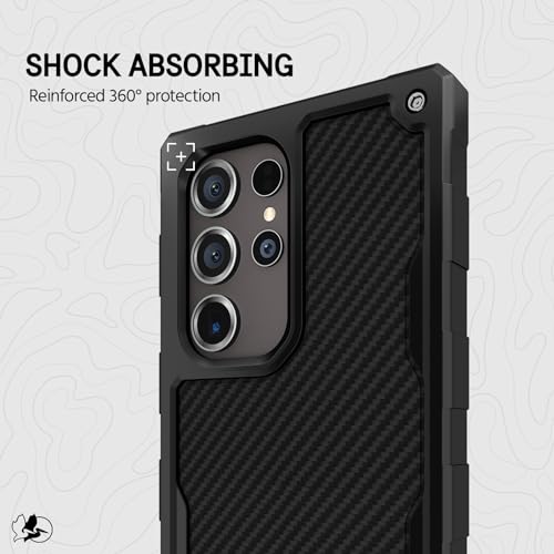 Pelican Shield - Samsung Galaxy S24 Ultra Case [6.8”] [Wireless Charging] [21ft MIL-STD Drop Protection] Phone Case for Samsung Galaxy S24 Ultra - Heavy Duty Cover w/Belt Clip Holster Stand - Carbon - color: Carbon