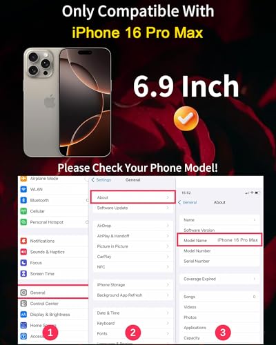 2 Pack Privacy Screen Protector for iPhone 16 Pro Max (6.9 inch) - color: Rose For iphone 16 Pro Max