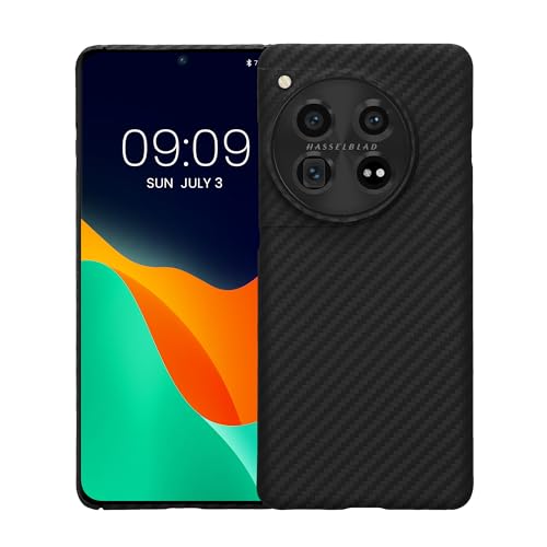 kalibri Aramid Fiber Case Compatible with OnePlus 12 - Case Super Slim Strong Protective Phone Cover - Black Matte - size: 12