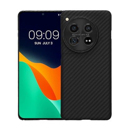 kalibri Aramid Fiber Case Compatible with OnePlus 12 - Case Super Slim Strong Protective Phone Cover - Black Matte - size: 12