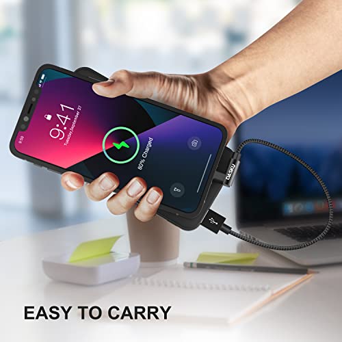 Short iPhone Charger [MFi Certified] 90 Degree Lightning Cable 1FT, 2 Pack - color: Black, size: 1FT, style: USB-A