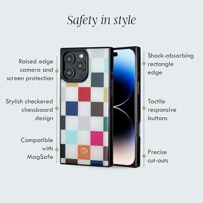 COCOMII Rectangle for iPhone 13 Pro Case, Le Carré de Luxe Checkered | Compatible with MagSafe Wireless Charging, Shockproof 10ft Drop Protection, Camera & Screen Protection, Premium Glossy Finish - color: Le Carré de Luxe Checkered, size: iPhone 13 Pro (