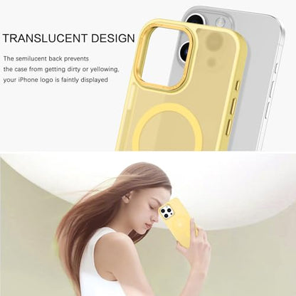 BENTOBEN Magnetic for iPhone 16 Pro Max Case,(Compatible with MagSafe) (Military Grade Drop Protection) Slim Translucent Matte Shockproof with Anti-Fingerprint Phone Case 6.9",Yellow - color: Yellow