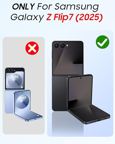 GooseBox for Samsung Galaxy Z Flip 7 Case,Built-in Privacy Screen Protector&Hinge Protection Shockproof All-Inclusive Smartphone Cover for Samsung Galaxy Z Flip 7(Black) - color: Flip7-Black FKP