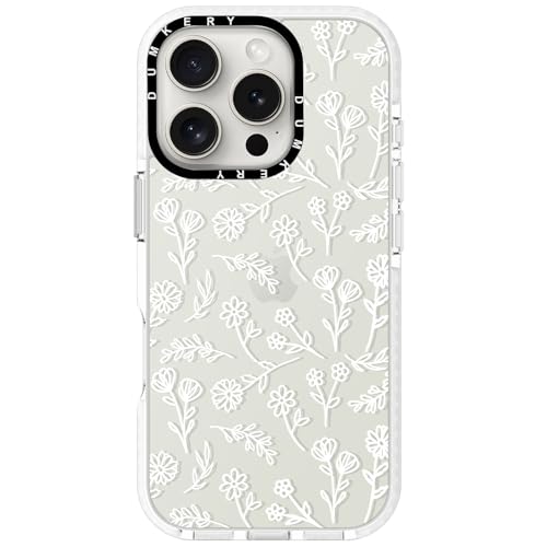 Dumkery Cute White Flowers Case Compatible with iPhone 16 Pro Max Clear Case, Floral Aesthetic Pattern, Soft TPU Shockproof Slim Cases Cover for Girls Women - size: iPhone 16 Pro Max