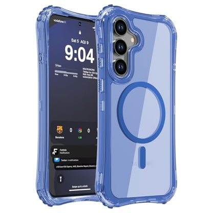 WRJ Magnetic Clear for Samsung Galaxy S26 FE Case,Samsung S25 FE Case [Fit for MagSafe][Military Grade Drop Protection] Translucent Shockproof Protective Phone Case-Blue - color: Blue, style: Transparent