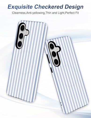 Magnetic Striped Phone Case for Samsung Galaxy A16 5G, Blue | Compatible with MagSafe, Cute Stripes Aesthetic Design, Soft TPU and Hard PC Protective Phone Cover for Women Girls - color: Blue Stripe