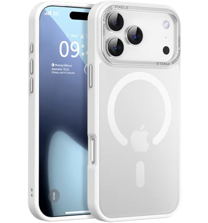 Newfuture Magnetic for iPhone 17 Pro Case Matte Shockproof, Frosted White | Military Drop Protection, Slim Matte Anti-Fingerprint, Compatible with Magsafe, Camera Guard, Translucent Protective Cover - color: Frosted White, size: iPhone 17 Pro 6.3 inch
