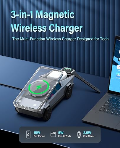 Cyberdock 3 in 1 MagSafe Wireless Charging Station for Apple Device Gifts