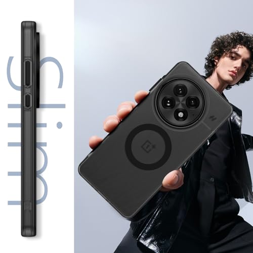 GUAGUA for OnePlus 13 Case [Compatible with MagSafe] Translucent Matte Back Shockproof Slim Fit Drop Proof Protection Anti-Fingerprint Cover Phone Case for OnePlus 13 5G 2025, Black
