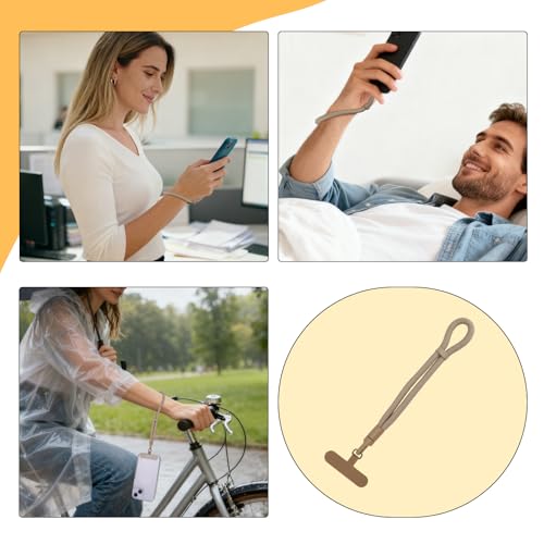 Phone Wrist Strap with Tether Tab, Anti-lossing Phone Lanyard Mobile Equipment Strap Adjustable Wristlet - color: Khaki