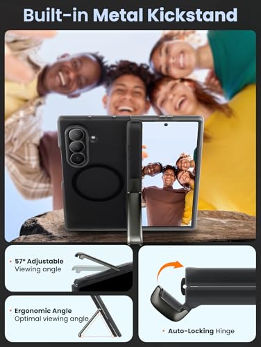 i-Blason for Samsung Galaxy Z Fold 7 Case [9H+ Tempered Glass Screen Protector] [MagSafe Compatible] [Hinge Protection & Kickstand] Full-Body Protective Magnetic Phone Case for Z Fold 7 (Frost Black) - color: Frost Black