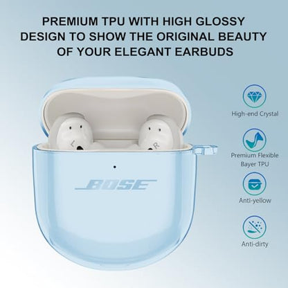 Aircawin for Bose QuietComfort Earbuds II/QuietComfort Ultra 1/2 Case Clear - color: Clear Blue