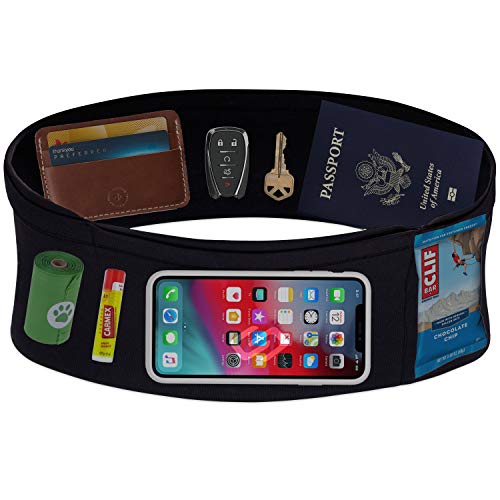 Sporteer VersaMax Running Belt, Anti-Theft Travel Money Band, Black, M - color: Black, size: Medium
