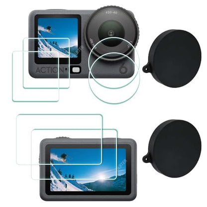 ULBTER Screen Protector for DJI OSMO Action 6 + Lens cap Cover [2+6 Pieces] - size: Action 6