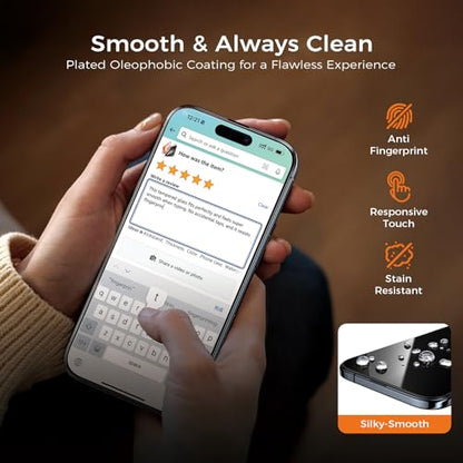 NeverBreak 9H+ Hardness for iPhone Air Screen Protector 12FT Military Grade Protection (Scratch, Shatter, Drop Resistance) Tempered Glass Full Edge Coverage 6.5" 2025, 2 Pack with De-Bubble Card - size: iPhone Air