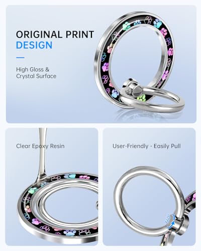 Magnetic Phone Ring Holder, Cute Magnetic Phone Grip, Footprint - color: Footprint