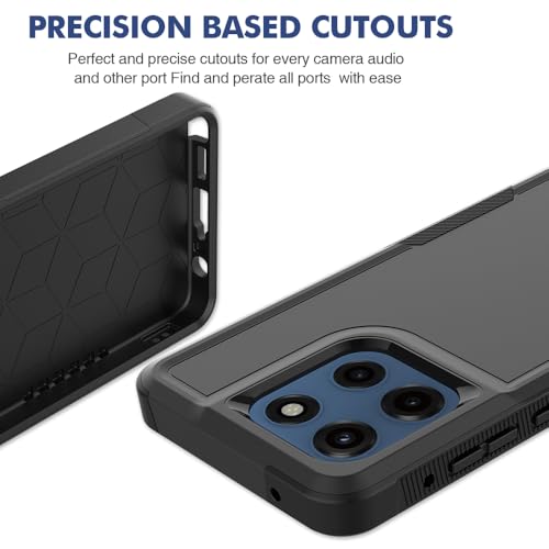 for Moto G Stylus 2025/2026 Case: Dual Layer Protective Heavy Duty Cell Phone Cover Shockproof Rugged with Screen Protector - Military Protection Bumper Tough - for G Stylus 2025/2026, Black - color: Black (PC) + Black (TPU)