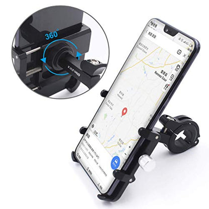 GUB Bike Phone Mount Holder, Aluminum Motorcycle Phone Holder Mount with 360° Rotation for iPhone 16 17 15 14 Pro Max Mini X XR Xs Plus, Samsung S25 S24 S22 4-7 Inch - Upgraded