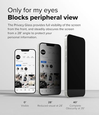 Ringke for iPhone 17e / 16e / 14/13 Screen Protector [Easy Slide Privacy] - size: iPhone 17e / 16e / 14 / 13 Pro / 13