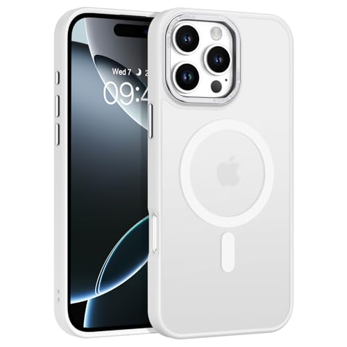 BENTOBEN Magnetic for iPhone 16 Pro Max Case,(Compatible with MagSafe) (Military Grade Drop Protection) Slim Translucent Matte Shockproof with Anti-Fingerprint Phone Case 6.9",White - color: White