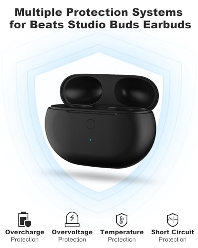 Charging Case Replacement for Beats Studio Buds - Earbuds Charger Case with Bluetooth Pairing Sync Button, 660mAh Battery (Earbuds Not Included) - color: Beats Studio Buds Black