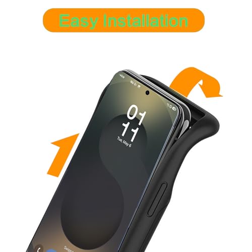 Battery Case for Galaxy S25 Edge,10000mAh Portable Protective Smart Wireless Charging Case Support Carplay Compatible with Galaxy S25 Edge(6.7 inches)Rechargeable Extended Battery Charger Case(Black) - size: Galaxy S25 Edge