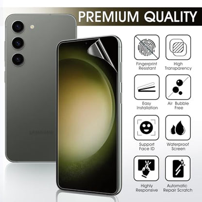 3 Pack TPU Screen Protector for Samsung Galaxy S23, Self-Healing HD Flexible Hydrogel Film Compatible with Galaxy S23 5G 6.1", Support Fingerprint Unlock, Scratch-Resistant, Bubble Free - size: Samsung Galaxy S23