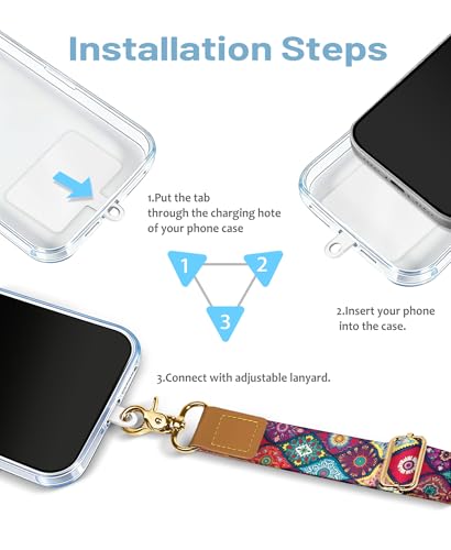 Yonlevres Phone Lanyard Crossbody Strap Wrist Neck Adjustable Women Boho - color: Bohemian