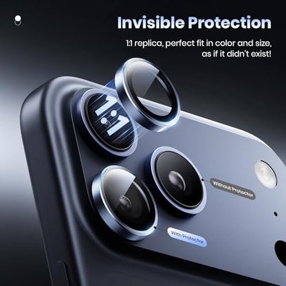 Hoerrye for iPhone 17 Pro Max/17 Pro Camera Lens Protector - Case Friendly - color: Deep Blue