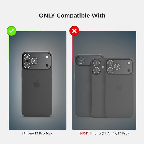 Encased Rugged Case for iPhone 17 Pro Max with Belt Clip and Built-in Screen Protector (Falcon Series) Full-Body Cover with Phone Holster, Compatible with MagSafe (Black) - size: iPhone 17 Pro Max