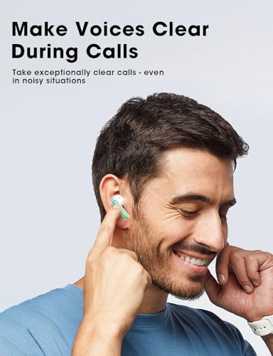 ZZU Wireless Earbuds, 2025 Ear Buds with Big Bass Stereo Sound, Lightweight Bluetooth Earbuds with 48 Hours Playtime, in-Ear Fit Earphones, IPX7, Hands-Free Calls with AI for iPhone, Android, Pad