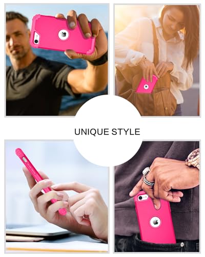 BENTOBEN for iPhone SE 2022 Case and iPhone SE 2020 Case, Heavy Duty 3 in 1 Full Body Rugged Shockproof Hybrid Hard PC Soft Rubber Girls Women Boys Cover for iPhone SE 3rd/2nd Gen, Hot Pink - color: Hot Pink