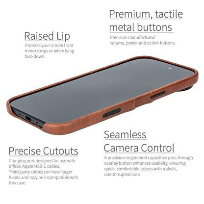 Dockem Card Case for iPhone 17 Air with Magnetic Mounting Plate, Camera Control Button, Wallet with 2 Holder Slots: M2 Exec Premium Synthetic Leather (Brown) - color: Brown, size: 17 Air
