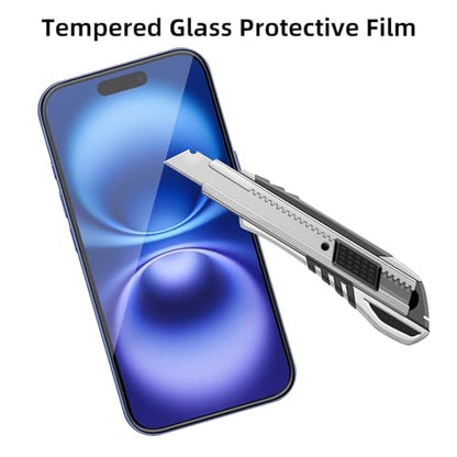 [4 Pack Glass Screen Protector Compatible for iPhone 16 / iPhone 15 [9H Hardness]-HD Screen Tempered Glass, Scratch Resistant, Easy Install [Case Friendly] [Bubble Free] - size: iPhone 16 / iPhone 15