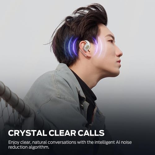 Monster Open Ear AC310 Headphones, Bluetooth 5.4 Wireless Earbuds with HiFi Sound, Open Ear Earbuds with 60H Playtime, ENC Clear Call, Touch Controls, IPX5 Resistance Wireless Headphones (Light White)