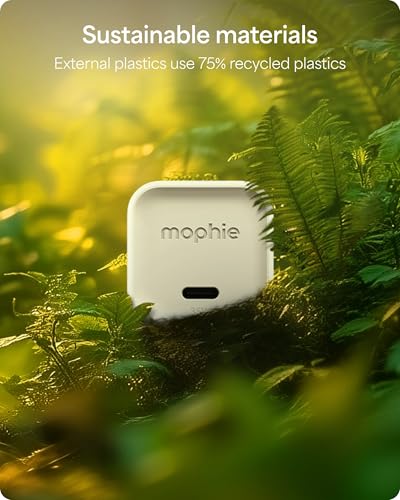 Mophie Speedport 35 GAN USB-C Charger Block - 35W Fast Wall Charger, 1× USB‑C PD Port, Compact Foldable Prongs, Made with Recycled Materials, for Smartphones, Tablets, Headphones - style: 35W