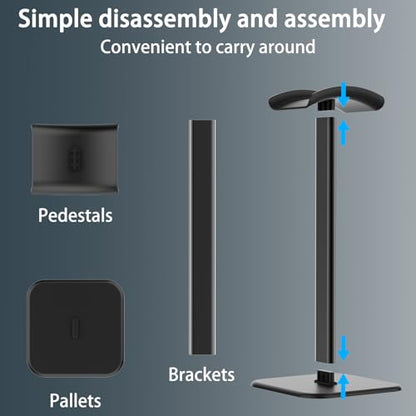 Headphone Stand for Desk - Headset Stand Headphone Holder (Black) - color: Black