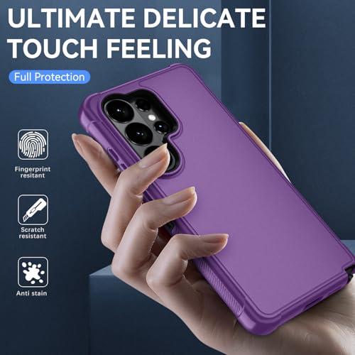 for Samsung Galaxy S26 Ultra Case with HD Screen Protector, 3-Layer Shockproof Military Grade Full Body Protection, Heavy Duty Hybrid Protective Phone Cover (Lilac Purple/Black) - color: Lilac Purple/Black