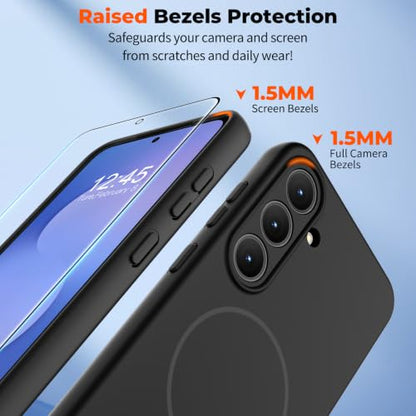 zapica Magnetic for Samsung Galaxy S26 FE Case/S25 FE Case, Midnight Black - color: Midnight Black, size: Samsung Galaxy S26 FE/S25 FE 6.7''