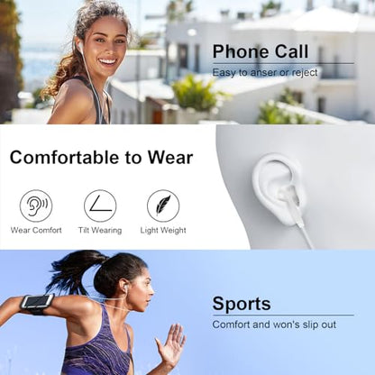 USB C Earphones Wired Headphones for iPhone 17 17 Pro Max Plus 16 16e 15 - color: White