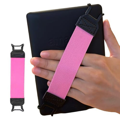 Security Hand-Strap for 6-8" Kindle eReaders Fire Tablet - Kindle/Kobo/Voyaga/Lenovo/Sony Kindle E-Book Tablet, High-Elasticity Versatile Hand Strap Lightweight Finger Grip Holder,Pink - color: Pink