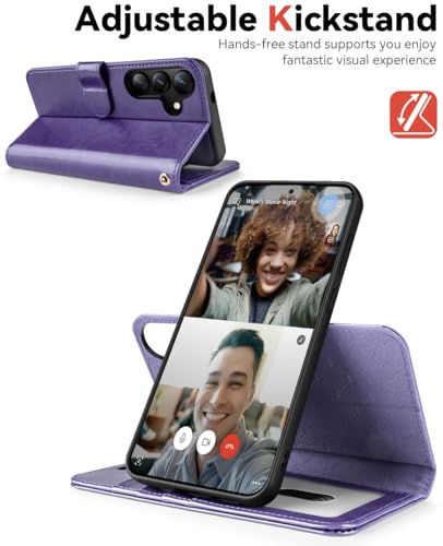 OCASE for Samsung Galaxy S25+ Plus Detachable Wallet Case, Purple | 2-in-1, Card Holder, RFID Blocking, Stand, Wrist Strap, Shockproof, Wireless Charging, Magnetic, PU Leather Flip Phone Cover - color: Purple, size: Samsung Galaxy S25 Plus