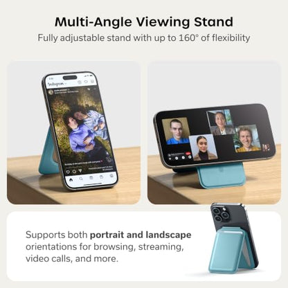 Satechi MagSafe Wallet Stand, Card Holder, NFC Pass-Through - color: Light Blue