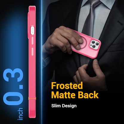 for iPhone 14 Pro Max Case, Compatible with Magsafe, Anti-Yellowing, Military-Grade Protection, Shockproof Slim Magnetic Phone Case Cover, Hot Pink - color: Hot Pink, size: iPhone 14 Pro Max