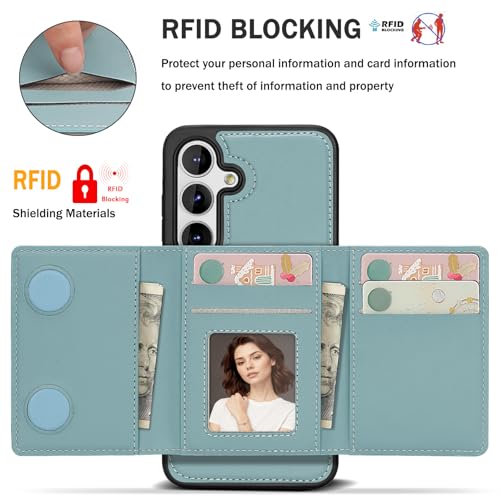 for Samsung Galaxy S23 FE Wallet Case, 2-in-1 Detachable Magnetic Wallet Case, Card Holder RFID Blocking, Fashionable Faux Leather Card Slot & Folding Design (Blue) - color: Blue, size: Samsung Galaxy S23 FE